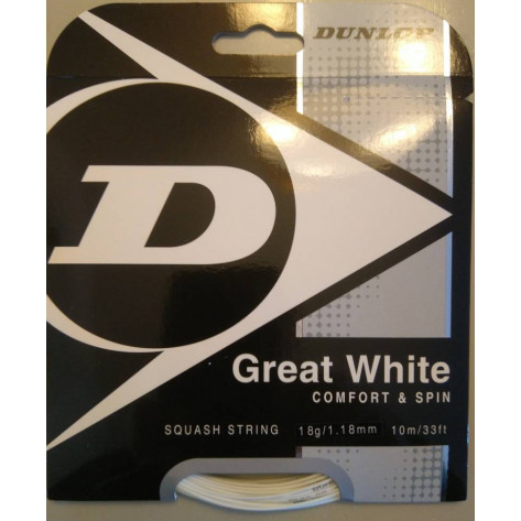 Cordaje Squash Dunlop Great White 10 m 1.18mm Blanco