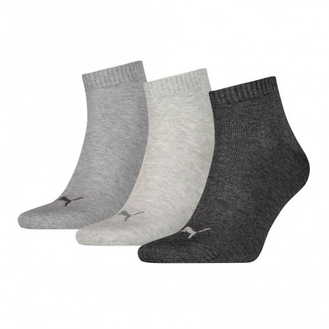 Calcetines Puma Quarter Pack 3 Pares Antracita/Gris