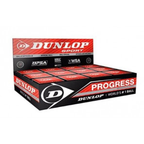 Bolas Squash Dunlop PROGRESS Punto Rojo x12