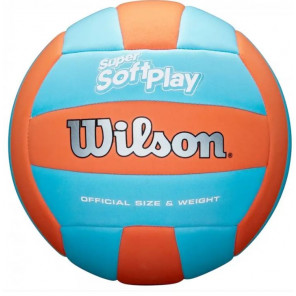 Balon Voleibol Wilson Super Soft Play SMU Naranja Azul
