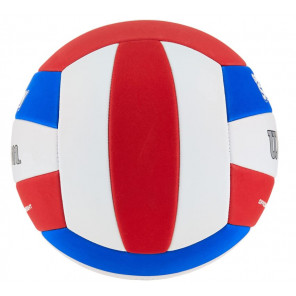 Balón Voleibol Wilson Super Soft Play SMU Blanco Azul Rojo