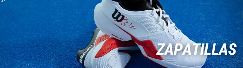 Zapatillas técnicas de pádel con agarre y estabilidad Zapatillas de pádel blancas con detalles en rojo