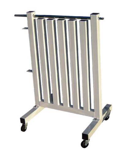 Soporte para PESAS de Vinilo con RUEDAS y Barra