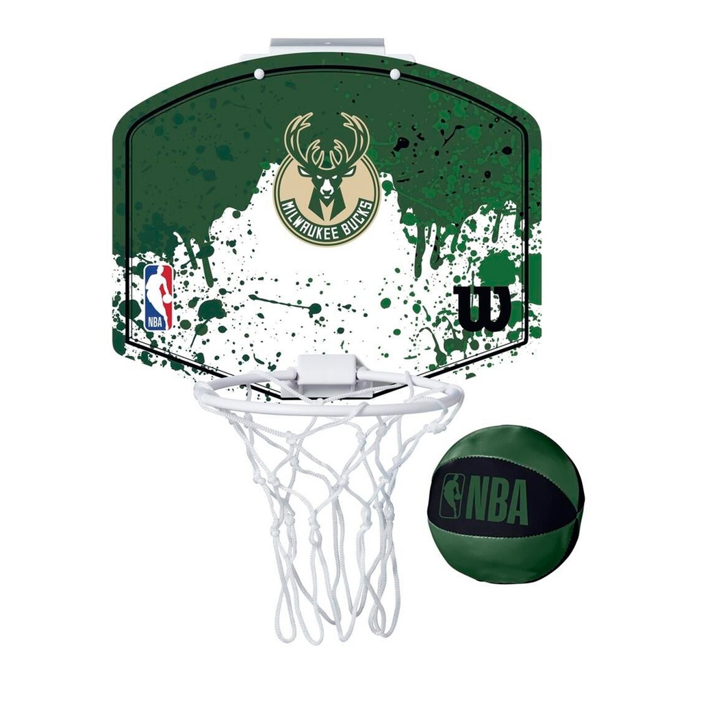 Mini Canasta Wilson NBA Team Mini Hoop Milwaukee Bucks