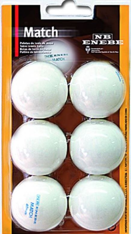 Pelotas Tenis Mesa Enebe MATCH 40 mm Blíster 6