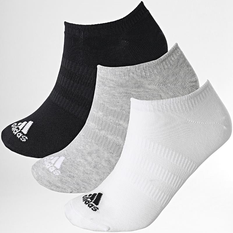 Calcetines adidas Sportswear Invisibles 3u Blanco/Negro/Gris