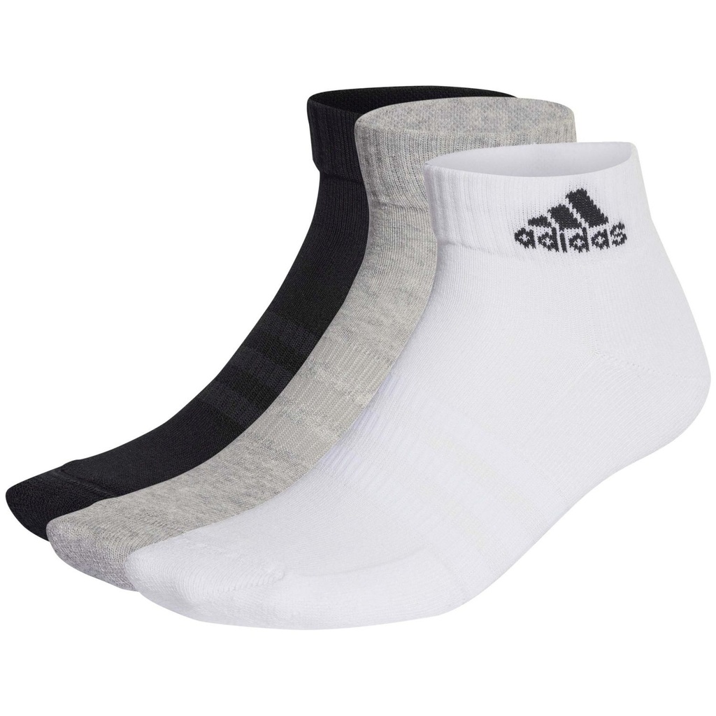 Calcetines adidas Tobilleros Cushioned 3 Pares Blanco/Negro/Gris