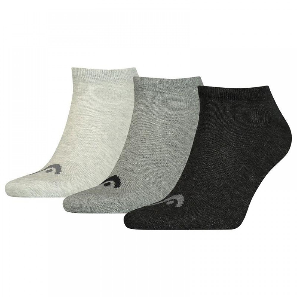 Calcetines Head Sneaker 3u Combo Gris