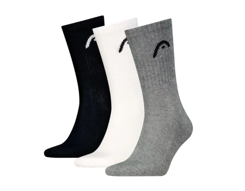 Calcetines Head Training Crew 3 Pares Blanco/Negro/Gris