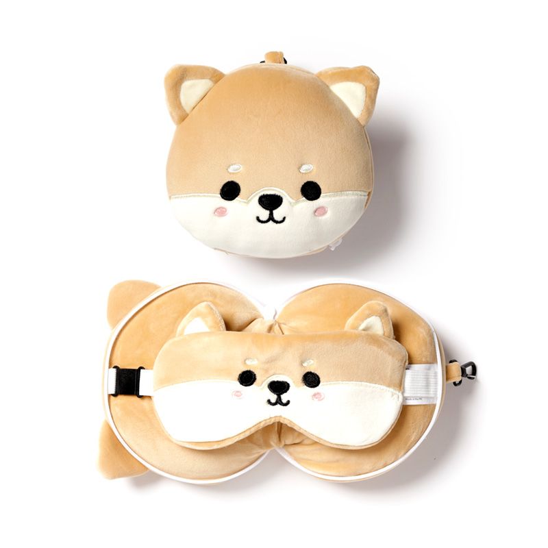 Almohada de Viaje con Antifaz Relaxeazzz Adoramals - Shiba Inu