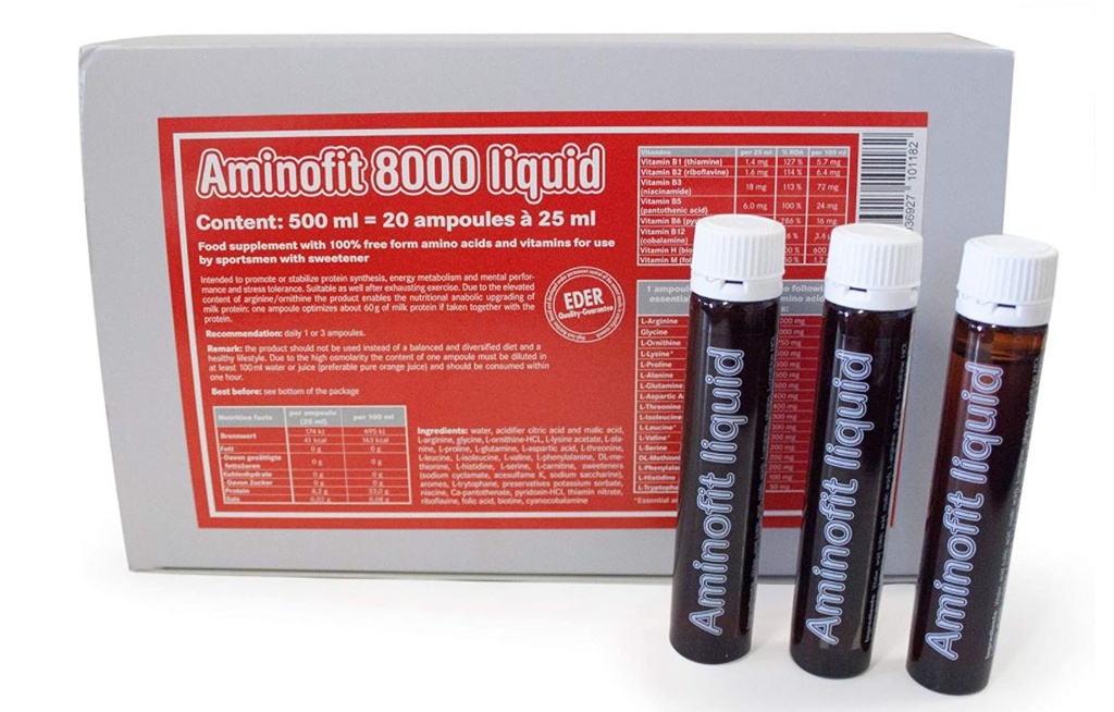 Aminofit 8000 Liquido Ampollas 22 ml Caja 20u