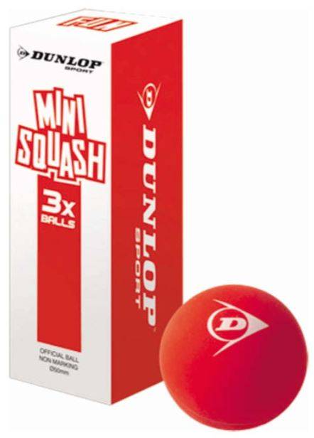 Bolas Mini Squash Dunlop x3 Fun 60mm