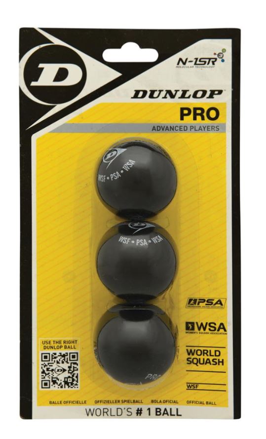 Bolas Squash Dunlop PRO Blíster x3 bolas