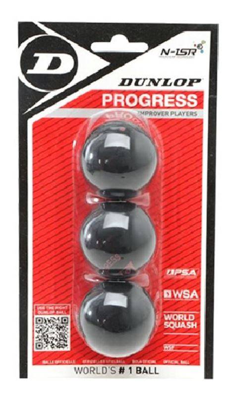 Bolas Squash Dunlop PROGRESS (Punto Rojo) Blíster 1x3