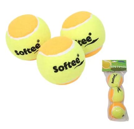 Bolsa 3 Pelotas Tenis Softee MiniTenis Naranja 