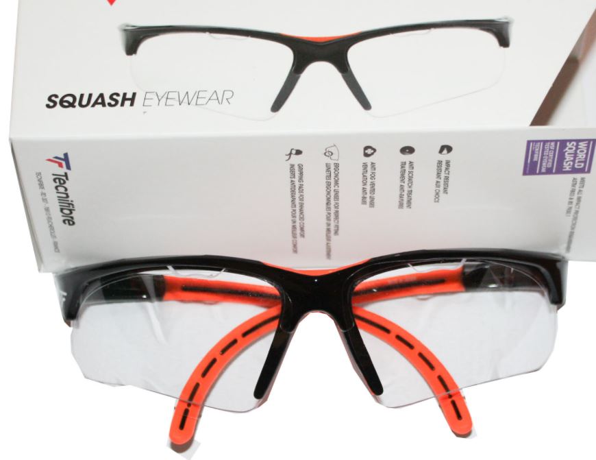 Gafas Squash Tecnifibre Adulto Negro Naranja