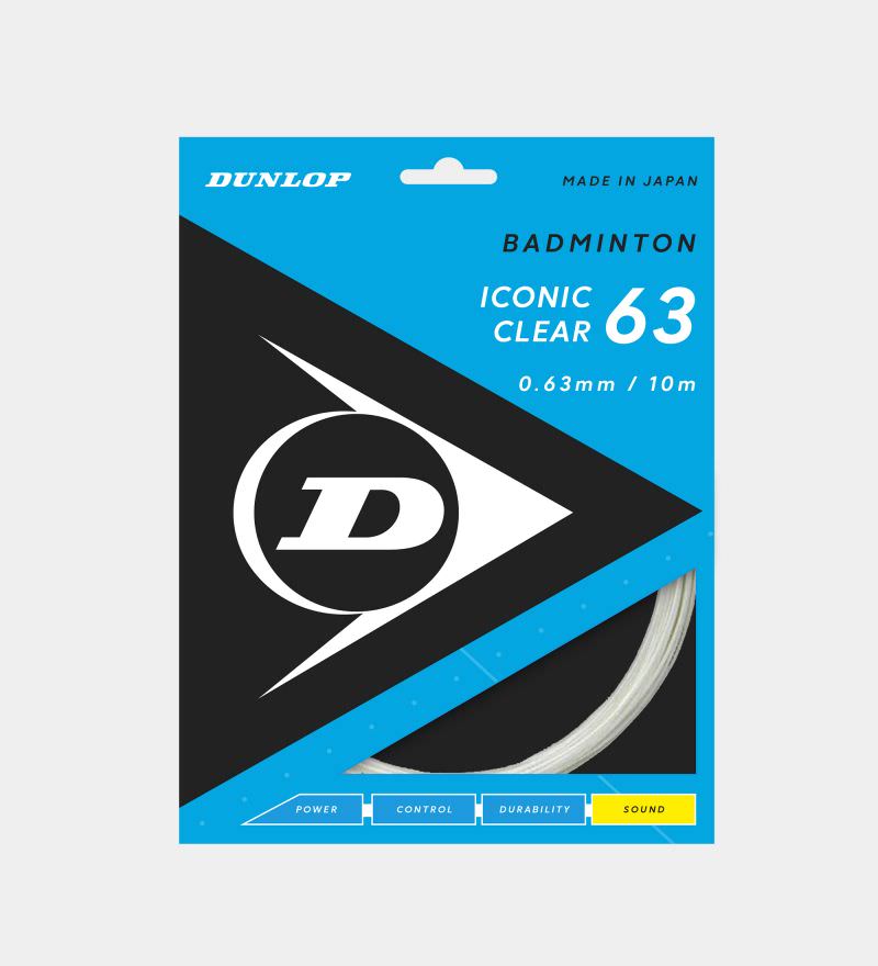 Cordaje Bádminton Dunlop Iconic Clear Set 10m Blanco