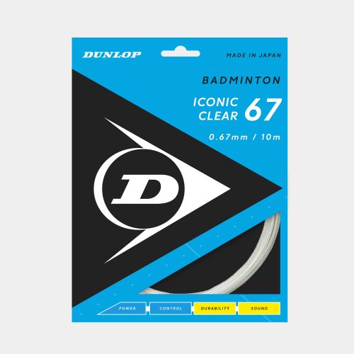 Cordaje Bádminton Dunlop Iconic Clear Set 10m Blanco