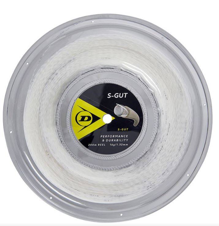 Cordaje Tenis Dunlop S-GUT 200 m 1.32mm Blanco