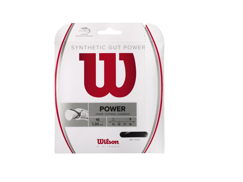 Cordaje Tenis Wilson Synthetic Gut Power 1.30mm Set 12m Negro