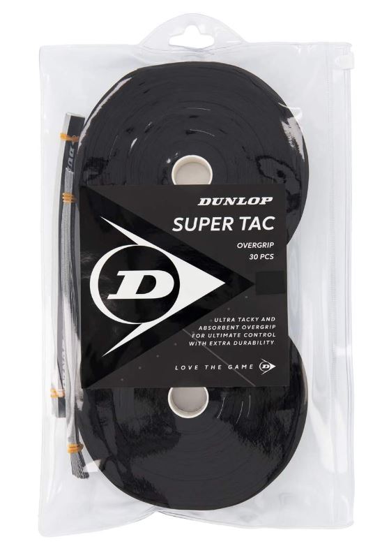 Overgrips Dunlop Tac Super Tac 30 unidades Negro