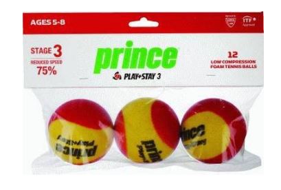 Pelotas Tenis Prince Stage 1 Pack 3 pelotas