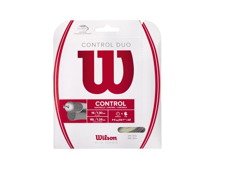 Cordaje Tenis Wilson Control Duo 1.30mm Set 12m Plata/Natural 