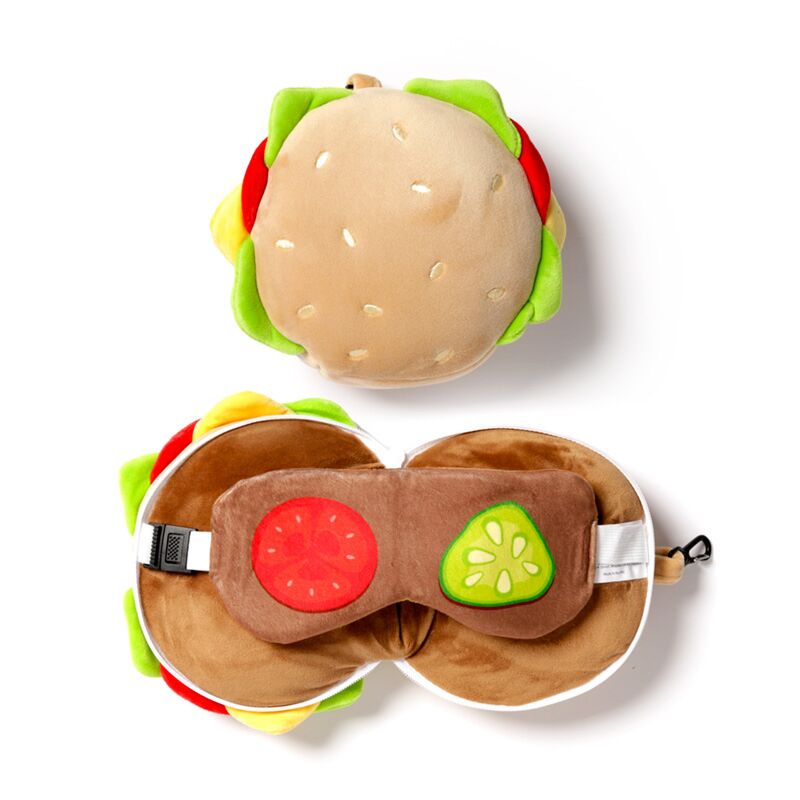 Almohada de Viaje con Antifaz Relaxeazzz Hamburguesa Fast Food