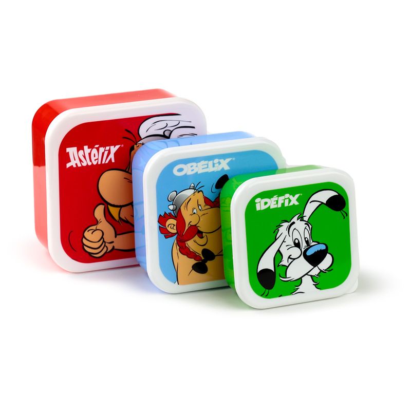 Set de 3 Fiambreras Taper Idefix Asterix y Obelix M-L-XL