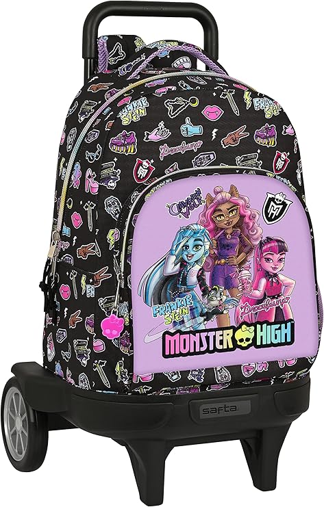 Mochila Grande con Ruedas Compact Evolution Extraíble Monster High