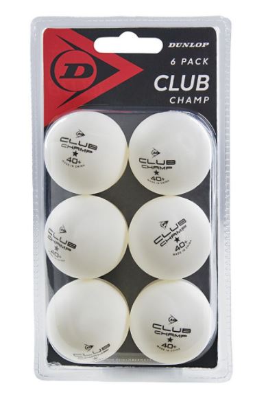 Pelotas Tenis Mesa Dunlop Club CHAMP x6 Blanco D