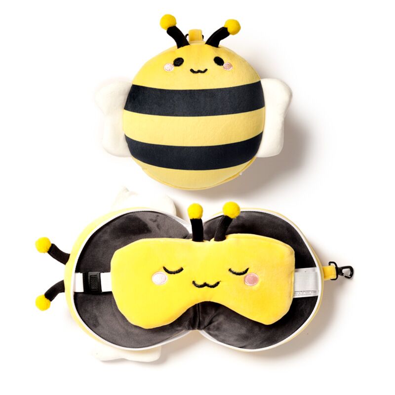 Almohada de Viaje con Antifaz Relaxeazzz Abeja Adoramals Adorabugs