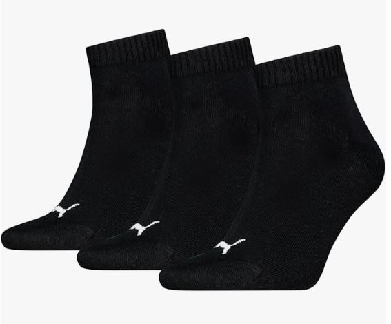 Calcetines Puma Unisex Quarter Pack 3 pares Negro