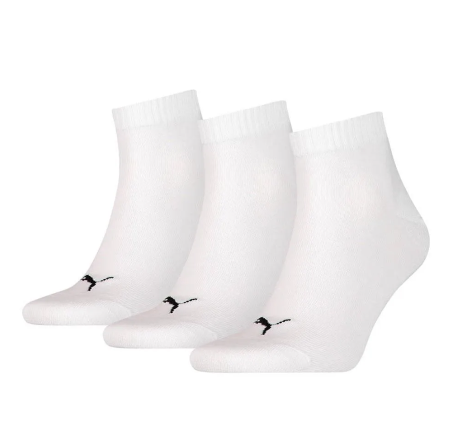 Calcetines Puma Unisex Quarter Pack 3 Pares Blanco