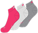 Calcetines Puma Unisex Quarter Pack 3 pares Gris/Rosa