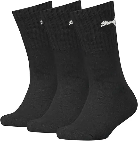 Calcetines Puma Kids Regular Crew Pack 3 Pares Negro