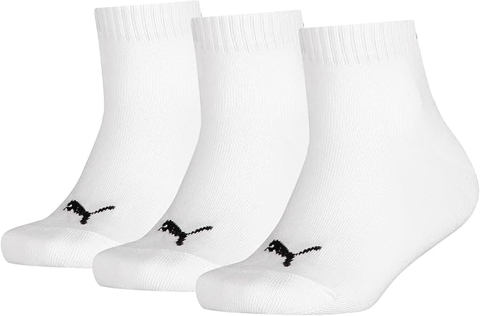 Calcetines Puma Kids Quarter Pack 3 Pares Blanco