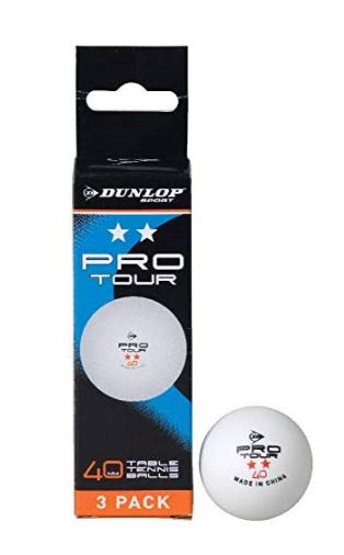 Tenis Mesa Dunlop Pelotas Pro Tour 3 bolas Blancas D