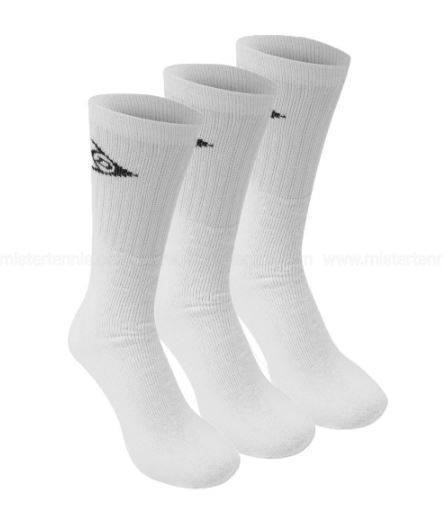 Calcetines Tenis Dunlop Crew Blancos 3 Pares Talla 41-46