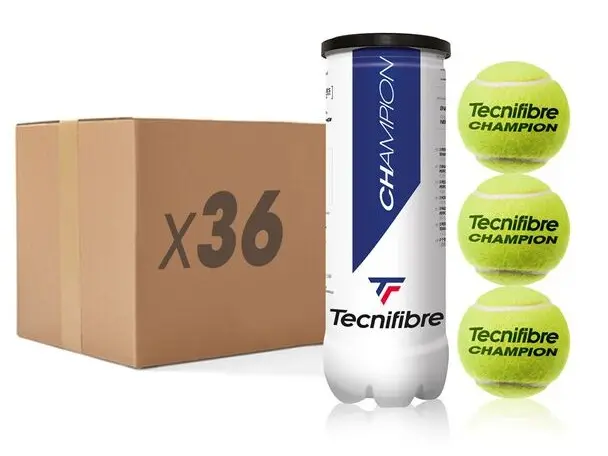 Pelotas Tenis Tecnifibre CHAMPION B3 Caja 36 Botes de 3 pelotas