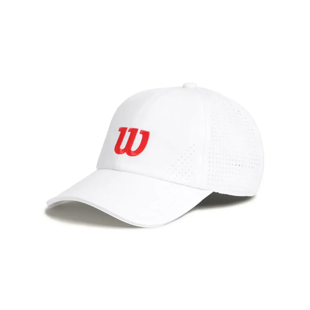 Gorra Wilson U Active Perforada Blanco/Rojo