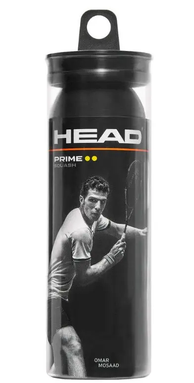 Bolas Squash Head Prime (Doble Punto Amarillo) Bote 3 Pelotas