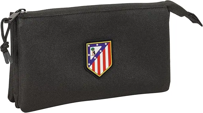 Estuche Portatodo Triple Atlético De Madrid Teen Black