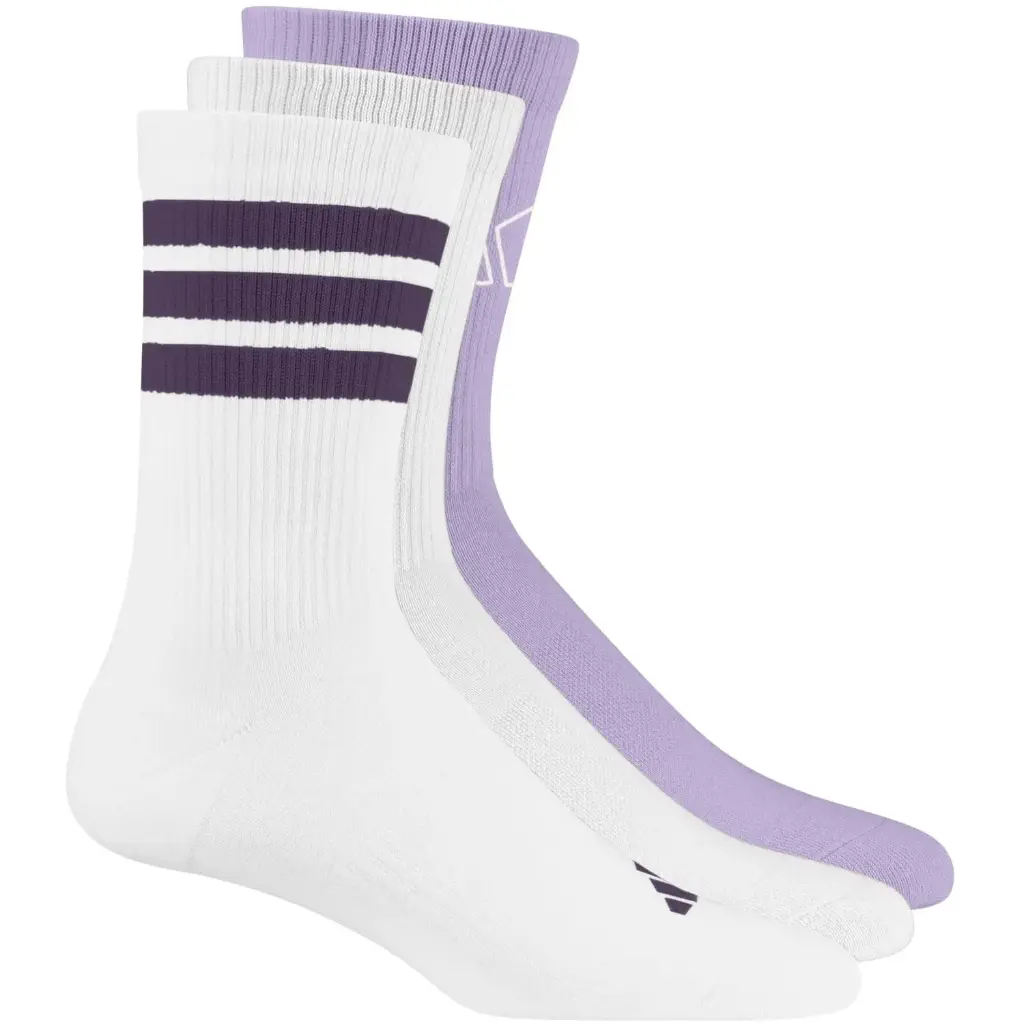 Calcetines adidas Crew Logo Mix Blanco/Lila 3 Pares