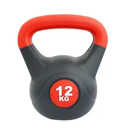 Pesas Rusas Kettlebell PVC Rojo Negro 12 kg