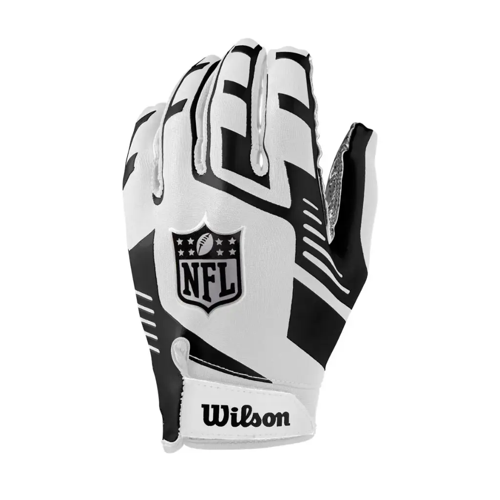 Guantes Fútbol Americano Wilson Adulto NFL Stretch Fit Blanco/Negro