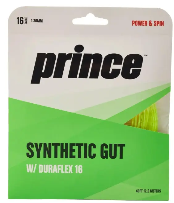 Cordaje Tenis Prince Synthetic Gut Duraflex 12.2m  1.30mm Amarillo Fluor
