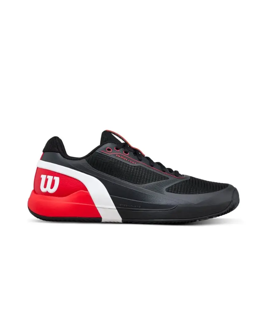 Zapatillas Wilson Rush Pro 5 Clay Negro/Rojo