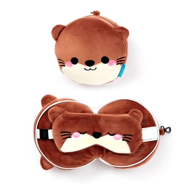 Almohada de Viaje con Antifaz Relaxeazzz Adoramals Henry la Nutria