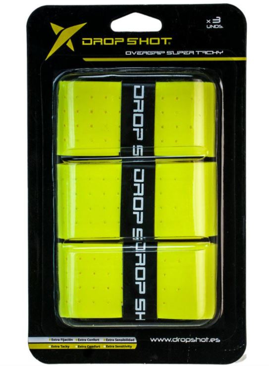 Overgrips Pádel Drop Shot Perforados Super Tacky 3u Amarillo